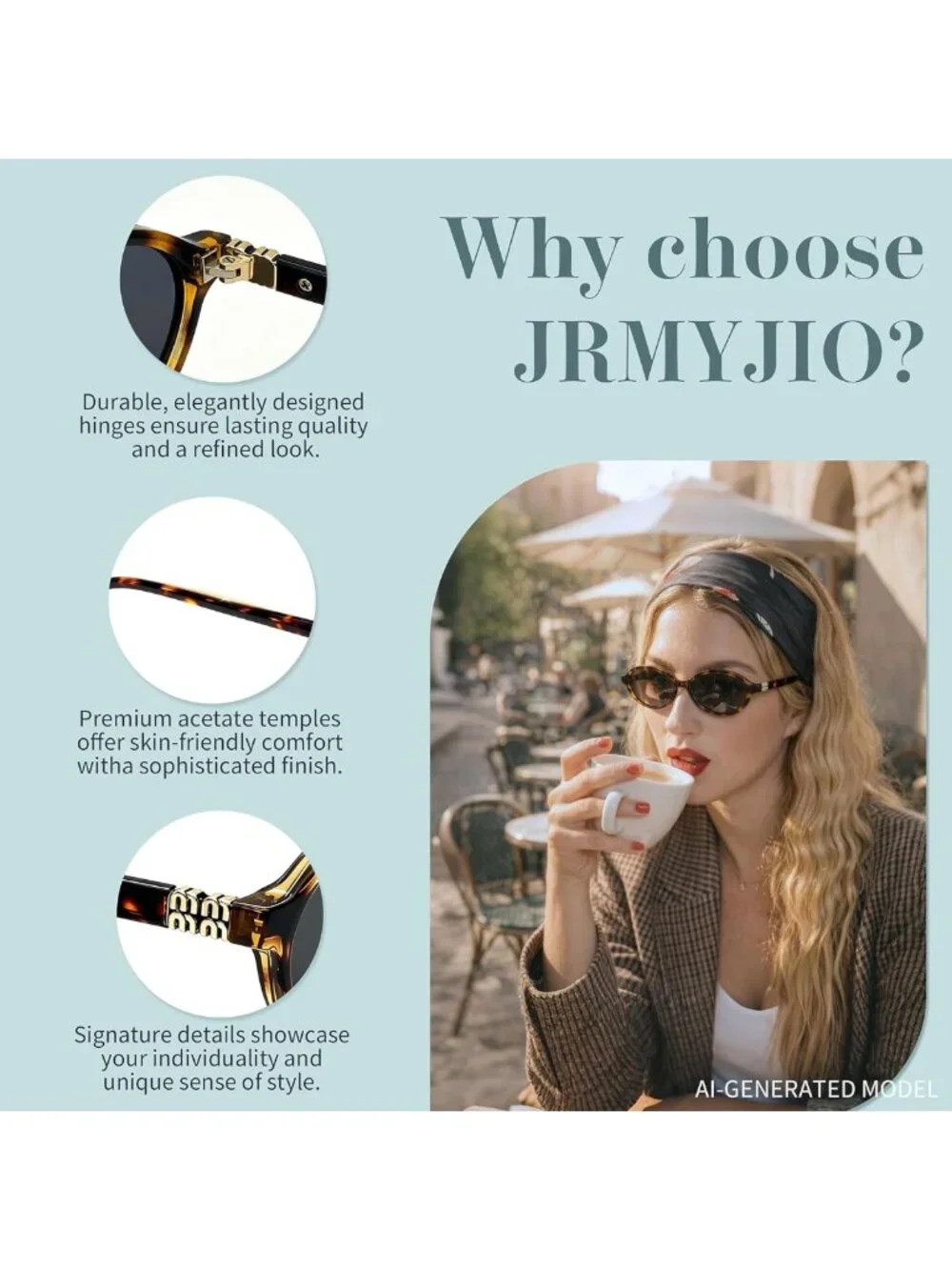 Trendy Retro Oval Sunglasses for Women - Vintage 90s Y2K Style, Polarized UV400